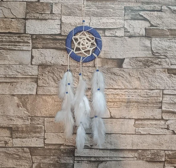 Düş Kapanı Araba Dikiz Ayna Duvar Süsü Hand Made Dreamcatcher Rüya Kapanı