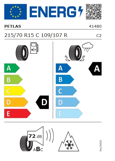 Petlas 215/70 R15C 109/107R 8PR Full Grip PT925 (M+S) Kış Lastiği 2025 Üretim - Resim 3