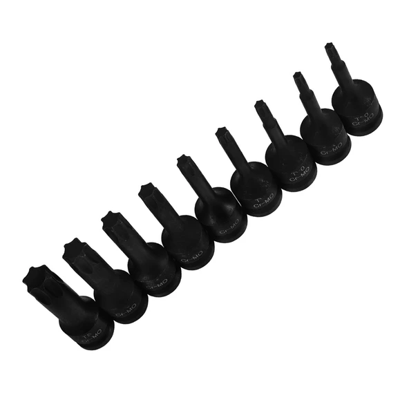 1/2" Torx Bits Lokma Seti 9 Parça T20 T25 T30 T40 T45 T50 T55 T60 T70 CR-MO Uzunluk:78 mm Tork ürün görseli