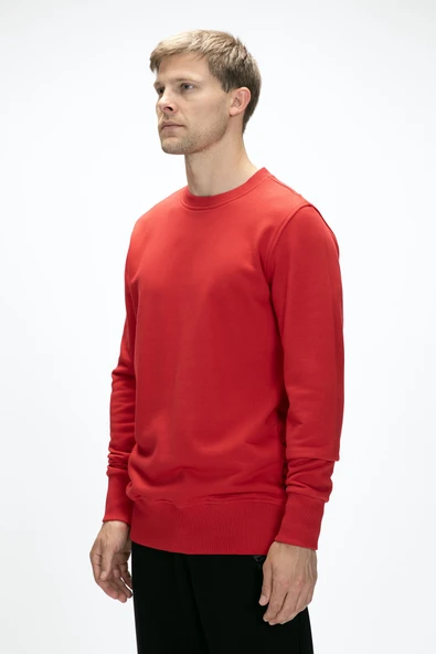 BAD BEAR CORNER CREWNECK / CRIMSON RED ERKEK SWEATSHİRT KIRMIZI - Resim 2