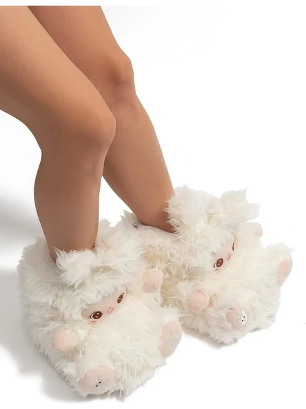 TWIGY TW LINGO BEJ KADIN HAYVANLI PANDUF 36/41 - Resim 3