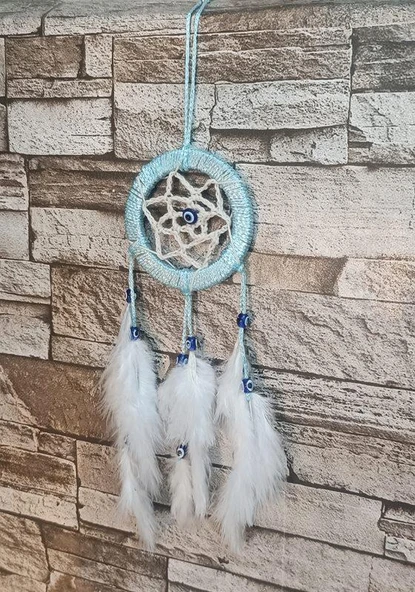 Düş Kapanı Araba Dikiz Ayna Duvar Süsü Hand Made Dreamcatcher Rüya Kapanı - 2