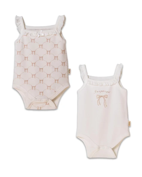 Bebek 2li Askılı Zıbın Body %100 Organik Pamuk - Bebek ve Yenidoğan Serisi - csy8135