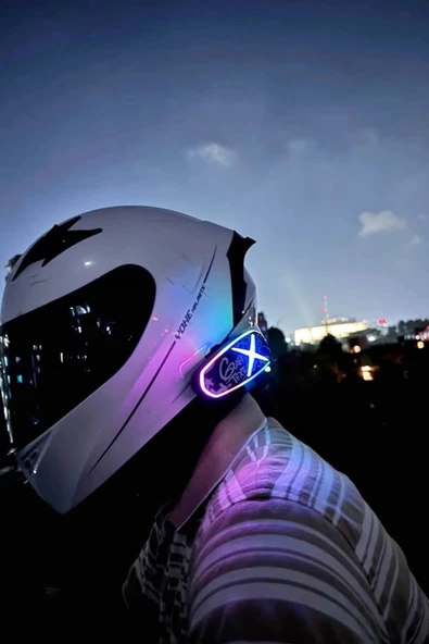 Helmet Graffiti Motor Kask Kulaklık RGB Modlu Su Geçirmez 6.0 Bluetooth Intercom Yenı Model - 2