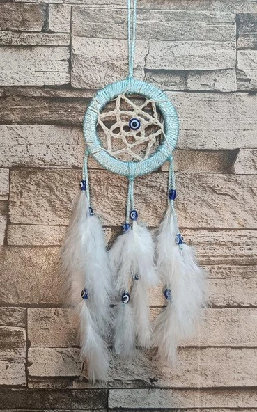 Düş Kapanı Araba Dikiz Ayna Duvar Süsü Hand Made Dreamcatcher Rüya Kapanı - 3