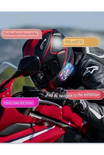 Helmet Graffiti Motor Kask Kulaklık RGB Modlu Su Geçirmez 6.0 Bluetooth Intercom Yenı Model - 4