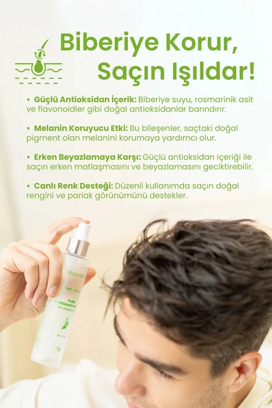 Biberiye Suyu Dökülme Karşıtı ve Saç Uzamasını Destekleyici Saç Toniği %100 Doğal ve Saf 100 ml - 4