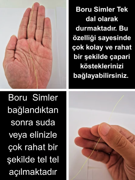 Eagenset Hazır Çapari Kombini Boru Sim Ultraviyole Uv Neon Sarı Makarada - Resim 6