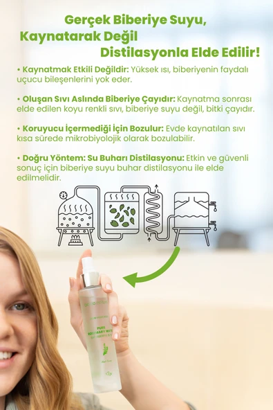 Biberiye Suyu Dökülme Karşıtı ve Saç Uzamasını Destekleyici Saç Toniği %100 Doğal ve Saf 100 ml - 6