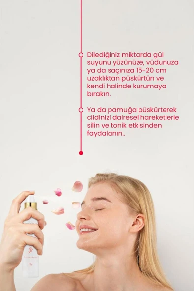 Gül Suyu Gözenek Sıkılaştırıcı Aydınlatıcı Ve Arındırıcı Tonik %100 Doğal Ve Saf 100 ml - 4
