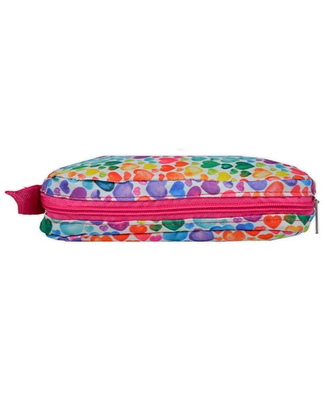 Temel Renkli Kalpler Tek Gözlü Kalem Çantası - Resim 2