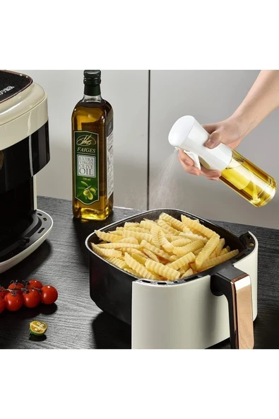 Dekorasyaa 2'li Çok Amaçlı Püskürtmeli Sprey Yağdanlık Cam Şişe 220ml - Siyah Beyaz - 3