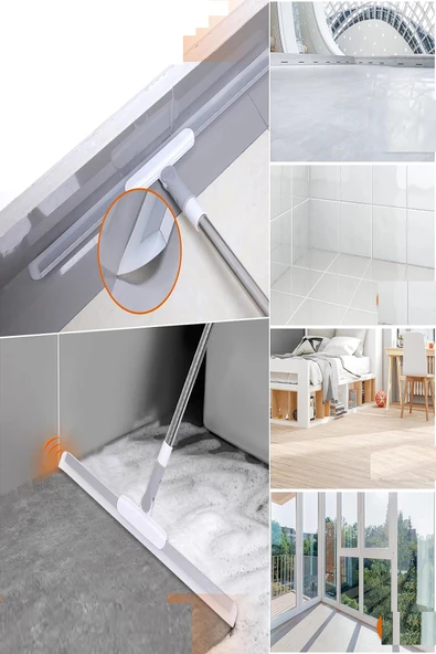 Teleskobik Saplı Çekçek Yersil Kauçuk Uçlu Uzun Saplı Su Çekici- Duş -Cam -Araba -Banyo Silecek - Resim 4