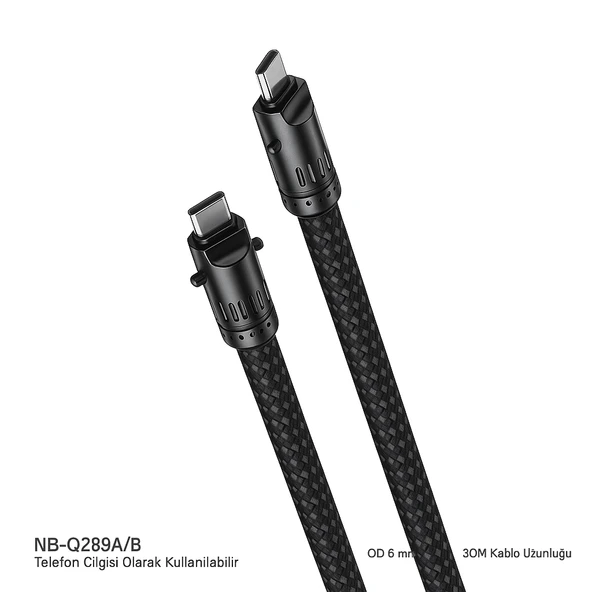 W PD Hızlı Fast Destekli TYPE-C (USB-C) to TYPE-C Dayanıklı Data Şarj   Kablosu Ve Telefon Askısı - Resim 4