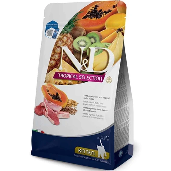 ND Kitten Tropical Selection Kuzu Etli Yavru Kedi Maması 1,5 Kg ürün görseli