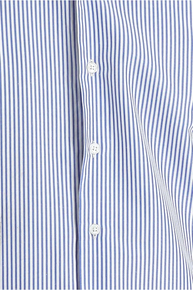 Kığılı Uzun Kol Slim Fit Dar Kesim Çizgili Pamuklu Gömlek - Resim 4