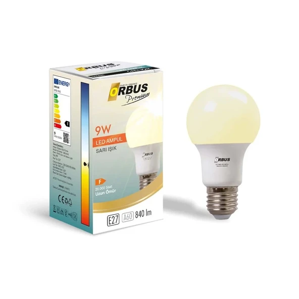 Orbus Led Ampül Sarı 9W E27 840Lm ürün görseli