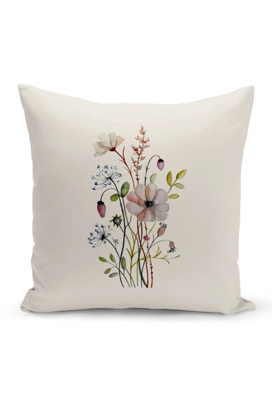 Bertille Home Flower Bahar Serisi Çift Tarafı Dijital Baskılı 4'lü Kırlent Kılıfı Seti (Spring) - 2