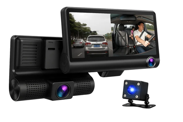 Üsküdar İletişim Full HD Ekran 1080p 3 Kameralı Araç Içi Güvenlik Kamera
