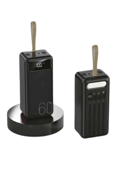 Powerbank 60.000 Mah Taşınabilir Şarj Hızlı El Fenerli Dijital Göstergeli - Resim 3