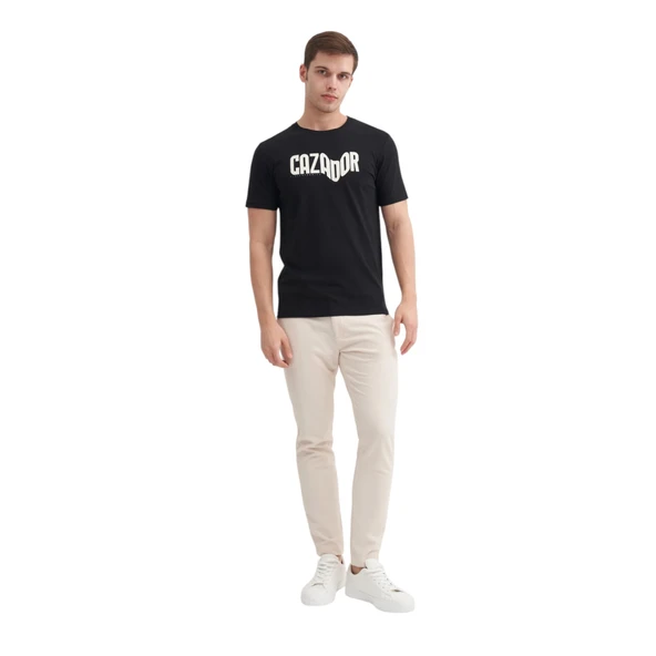 Erkek Marka Yazılı T-shirt - 7