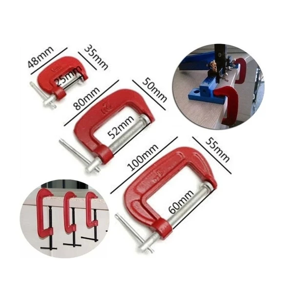 Çengelli G Tipi 3 lü Mengene Mini İşkence ürün görseli 1