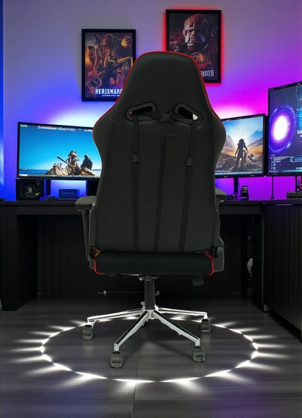 Arji 3D Galatasaray Doku Koltuk Hareketli ve Yumuşak Oyuncu Koltuğu - 4