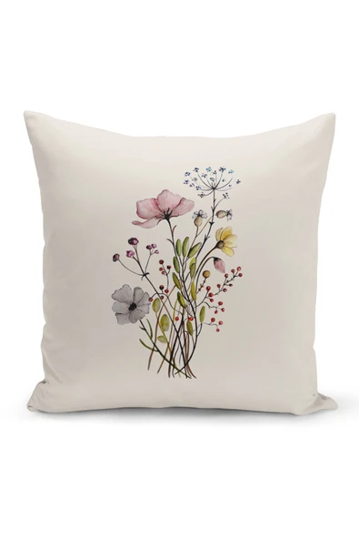 Bertille Home Flower Bahar Serisi Çift Tarafı Dijital Baskılı 4'lü Kırlent Kılıfı Seti (Spring) - 3