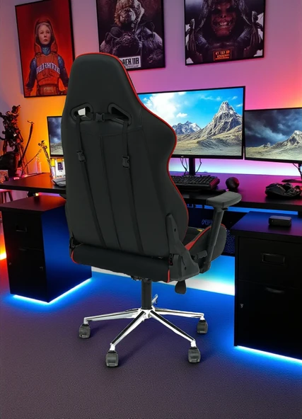 Arji 3D Galatasaray Doku Koltuk Hareketli ve Yumuşak Oyuncu Koltuğu - 3