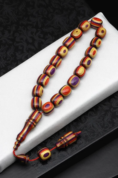 Maskot Efe Sarı-Turuncu Kafur Ağacı Tesbih 7 x 8 mm Kapsül Kesim ürün görseli