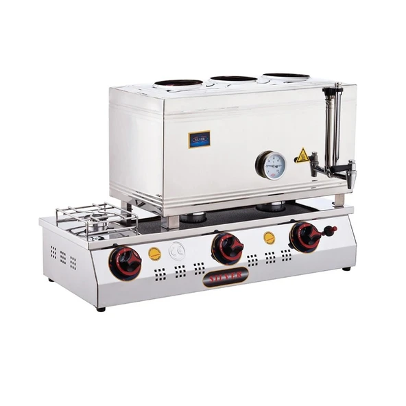 Işıkgaz Silver 60 Lık Doğalgazlı 40 Litre 3 Demlikli Çay Kazanı ürün görseli 1