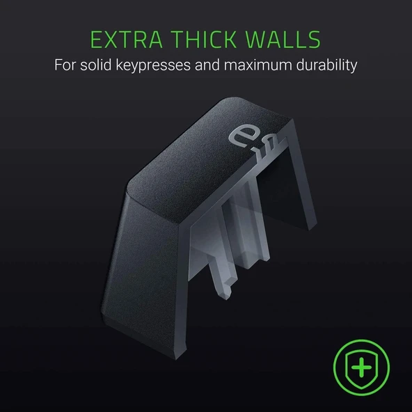 Razer PBT Tuş Seti Mekanik ve Optik Klavyeler için Klavye Yükseltme Seti (Arka Işık Uyumluluğu, Üstün PBT Malzemesi) Siyah ürün görseli