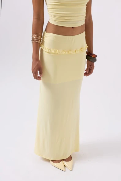 Katlama Bel Detay Maxi Etek - 4