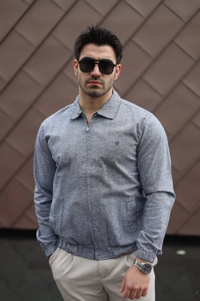 Erkek Pamuklu Keten Kumaş Ceket - 7