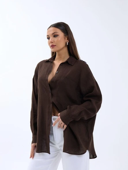 7399 GÖMLEK-KAHVE - Resim 4