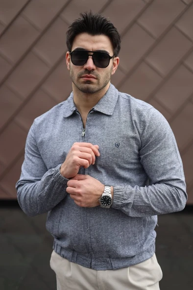 Erkek Pamuklu Keten Kumaş Ceket