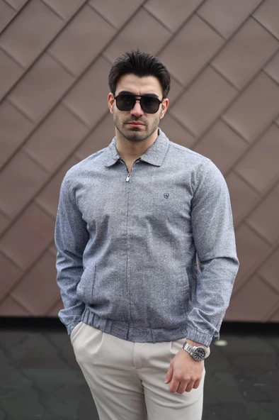 Erkek Pamuklu Keten Kumaş Ceket - 4