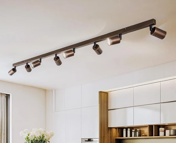 mylights 150cm  LED SPOT AVİZE KAHVE RENK  GÜN IŞIĞI OS-RAM LED AMPULLÜ 3000K SALON AVİZE TASARRUFLU LED AVİZE ürün görseli