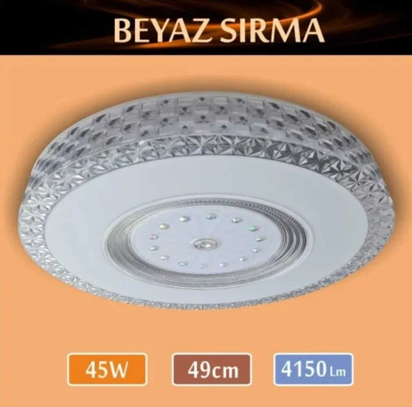 Sıva Üstü Led Panel 45W 49 cm çapında Model Beyaz Sırma Led Avize - 1