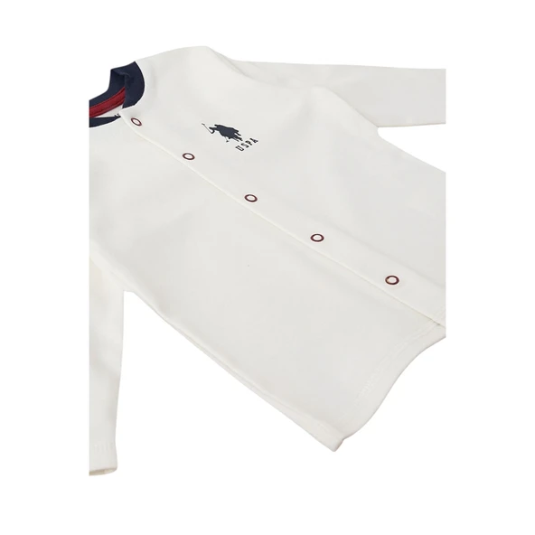 Krem Çıtçıtlı Uspa Desen Bebek 3'lü Takım - Resim 3