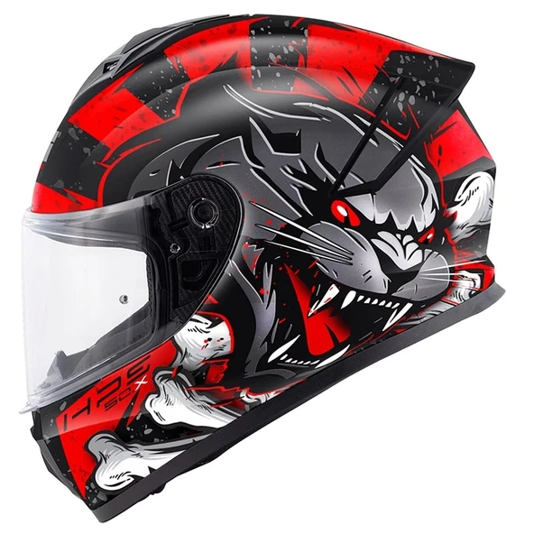 GIVI 50.X WILD MAT SİYAH-KIRMIZI KAPALI KASK ürün görseli