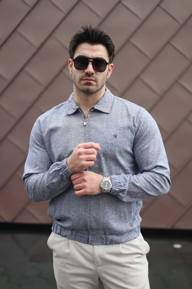 Erkek Pamuklu Keten Kumaş Ceket - 5