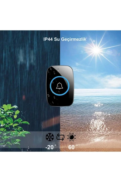 Plentiful Modern Kablosuz Kapı Zili 300metre Menzil 60 Çeşit Melodi Hoşgeldiniz 5 Seviye Ses - Resim 7