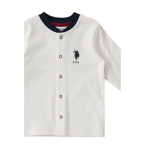 Krem Çıtçıtlı Uspa Desen Bebek 3'lü Takım - Resim 4