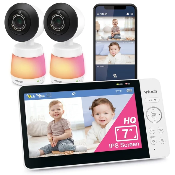 VTech Akıllı WiFi Bebek Monitörü, 2K CMOS Sensörlü 5.5 Inc - 2 Kamera