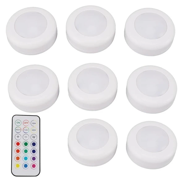 Powermaster PM-27186 Led Mobilya Merdiven Pilli Aydınlatma Lamba 3M Yapışkanlı Kumandalı Rgb Renkli 4000K 8'li Paket - 2