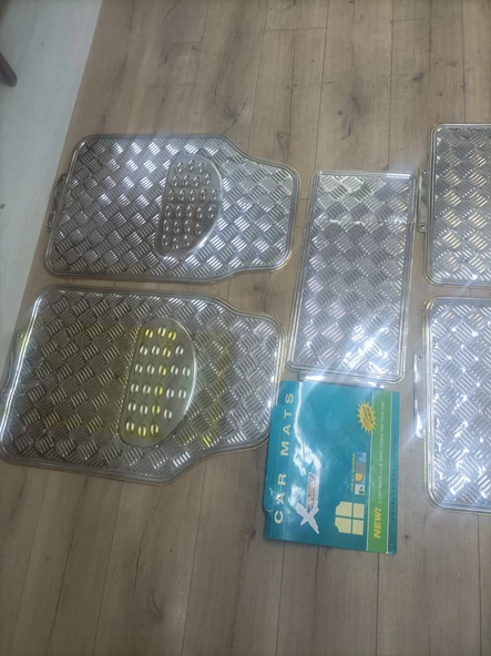 Krom kaplama gümüş oto paspas - Resim 3