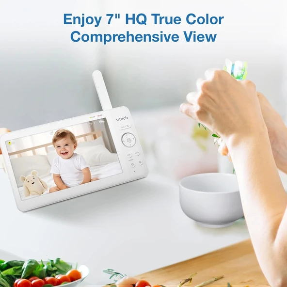 VTech Kamera ve Ses Özellikli, Pan Tilt Zoom - 7 Inc IPS Ekran - 1 Kamera - 3