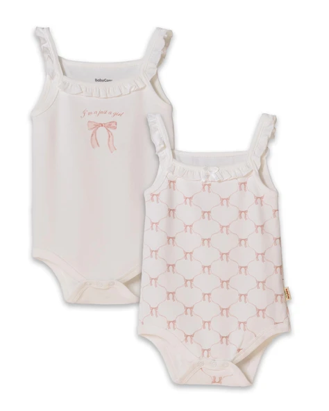 Bebek 2li Askılı Zıbın Body %100 Organik Pamuk - Bebek ve Yenidoğan Serisi-CSY8136 - 2