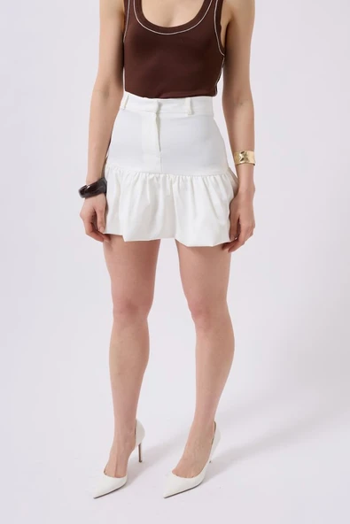 Büzgü Detay Mini Etek - 3